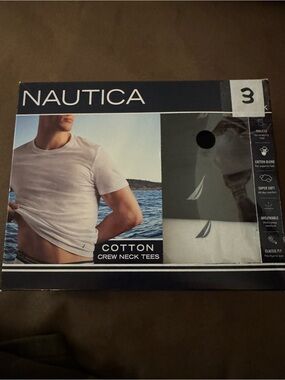 Nautica Tshirt Mens Small Black White 3 Pack